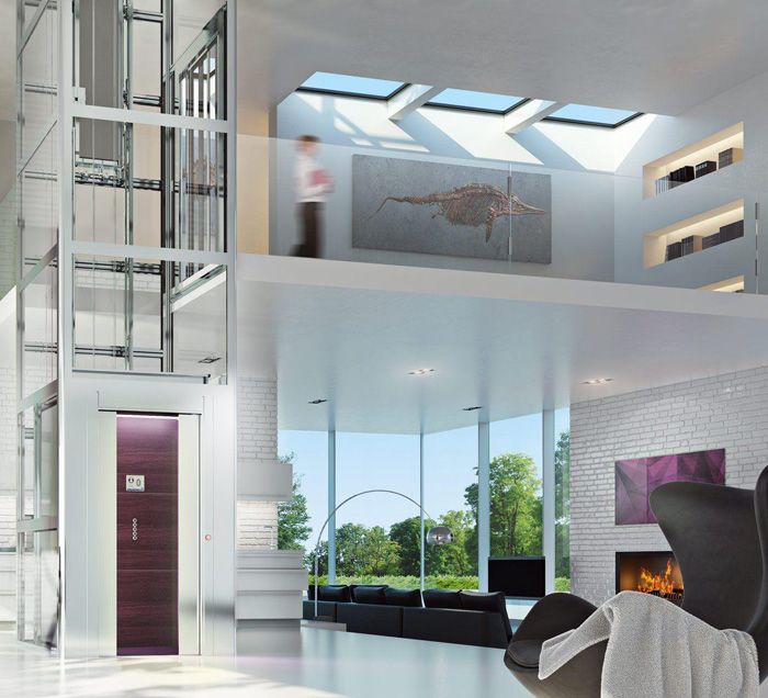 Senkrechtlift offenes Wohnzimmer